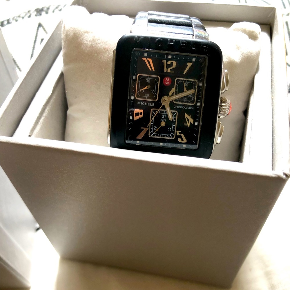 Michele Sport Deco Watch (Black)